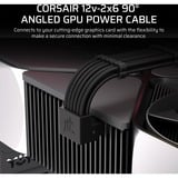 Corsair Typ 4 > 12V-2x6  90° GPU stroomkabel - Style A Zwart, 0,65 meter