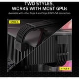 Corsair Typ 4 > 12V-2x6  90° GPU stroomkabel - Style A Zwart, 0,65 meter