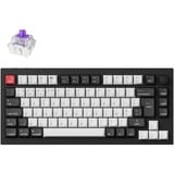 Keychron Q1 HE-H1Z QMK RGB mechanisch toetsenbord Zwart, BE lay-out (AZERTY), Gateron Double-Rail Magnetic Nebula, 75%, Hot-swappable, Bluetooth, 2.4GHz