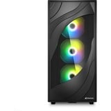 Sharkoon Rebel C80M RGB midi tower behuizing Zwart | 2x USB-A | 1x USB-C | RGB