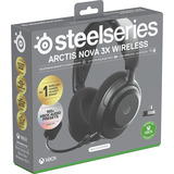 SteelSeries Arctis Nova 3X Wireless over-ear gaming headset Zwart, 2.4 GHz / Bluetooth 5.3, Pc, Xbox Series X|S, Xbox One, Switch