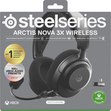 SteelSeries Arctis Nova 3X Wireless over-ear gaming headset Zwart, 2.4 GHz / Bluetooth 5.3, Pc, Xbox Series X|S, Xbox One, Switch