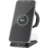 goobay 3-in-1 Wireless Charger, Qi-compatible Zwart