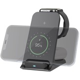 goobay 3-in-1 Wireless Charger, Qi-compatible Zwart