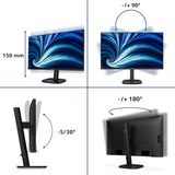 Philips 27B2N3500J 27" monitor Zwart, 1x DisplayPort, 2x HDMI, 3x USB-A, 120 Hz