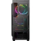 Sharkoon RGB Wave midi tower behuizing Zwart | 2x USB-A | 1x USB-C | RGB | Tempered Glass