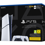 Sony Interactive Entertainment PlayStation 5 Digital Edition (Slim) - 825 GB + 2x DualSense draadloze controllers game console Wit/zwart