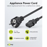 goobay Eurostekker > C13 kabel Zwart, 5 meter