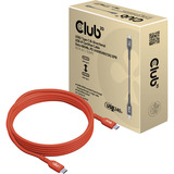 Club 3D USB-C 2.0 > USB-C 2.0 Bi-Directional USB-IF Certified kabel Oranje, 4 meter, 480 Mb, 240 W (48V/5A)