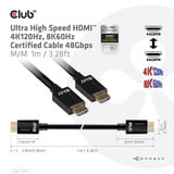Club 3D Ultra High Speed HDMI 2.1 gecertificeerde kabel male-male Zwart, 1 meter, 4K 120Hz, 8K 60Hz, 48Gbps