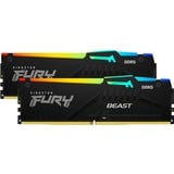 Kingston FURY 64 GB DDR5-5600 (2x 32 GB) Kit werkgeheugen Zwart, KF556C36BBEAK2-64, Beast RGB, EXPO