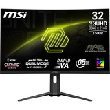 MSI MAG 321CUPDF 31.5" 4K UHD Curved gaming monitor Zwart, 2x HDMI, DisplayPort, USB-C, AMD Free-Sync, 160 Hz / 320 Hz