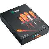 Wera 160 iS/7 Schroevendraaierset Kraftform Plus Serie 100  Rood/geel, eenpolige fasetester, houder, 7‑delig