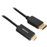 Sharkoon DisplayPort 1.2 naar HDMI 2.0 adapterkabel Zwart, 3 meter, 4K