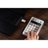 8BitDo Retro 18 Mechanical Numpad - M Edition Grijs, Kaih Box White switch V2, Dye-sub PST keycaps, USB / 2,4 GHz / Bluetooth