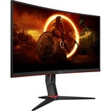 AOC C27G2Z3/BK 27" curved gaming monitor Zwart/rood, 2x HDMI, DisplayPort, 280 Hz (OC)