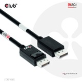 Club 3D DisplayPort 2.1 Bi-Directional VESA DP80 Certified Kabel 4K 240 Hz Zwart, 1,2 meter