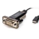 Digitus 9-pin serieel naar USB-C kabel Zwart, 1 meter