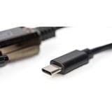 Digitus 9-pin serieel naar USB-C kabel Zwart, 1 meter