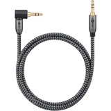 goobay Plus Audio 3,5 mm aux stereoverbindingskabel 90° Zwart/zilver, 3 meter