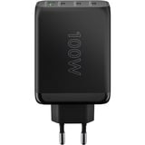goobay 100W GaN USB-C PD Multiport snellader Zwart, 3x USB-C, 1x USB-A