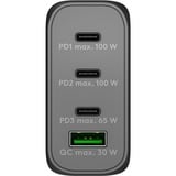 goobay 100W GaN USB-C PD Multiport snellader Zwart, 3x USB-C, 1x USB-A