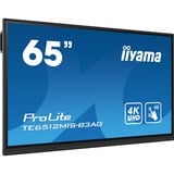 iiyama Prolite TE6512MIS-B3AG 65" 4K Ultra HD Public Display Zwart, 4K UHD, Touch, WiFi, VGA, HDMI, USB-C, LAN, Audio