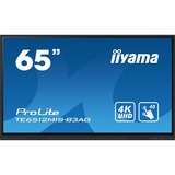 iiyama Prolite TE6512MIS-B3AG 65" 4K Ultra HD Public Display Zwart, 4K UHD, Touch, WiFi, VGA, HDMI, USB-C, LAN, Audio
