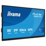 iiyama Prolite TE8613A-B2AG 85.6" 4K Ultra HD Public Display Zwart, HDMI, DisplayPort, Audio, LAN, USB, WiFi-6E, Bluetooth 5.0, Android, Touch