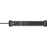 Brennenstuhl Premium-Protect-Line 4-voudige stekkerdoos Zwart/zilver, 4x stekker
