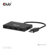 Club 3D DisplayPort Quad Monitor Hub MST 4x 4K30Hz displayport splitter Zwart