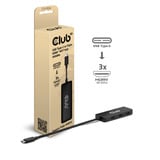 Club 3D USB-C naar Triple HDMI MST Hub 4K60Hz adapter Zwart
