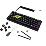 Sharkoon SKILLER SGK50 S4 Gen2 PBT RGB mechanisch gaming toetsenbord Zwart, BE lay-out (AZERTY), Gateron G Pro 3.0 Yellow, 60%, Hot-swappable