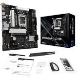 ASRock B860M-X WiFi socket 1851 moederbord Zwart/zilver, RAID, 2.5 Gb-LAN, WLAN, BT, Sound, µATX