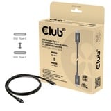 Club 3D Gecertificeerde USB-C kabel Zwart, 1,2 meter, 8K, 240 W