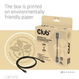 Club 3D Gecertificeerde USB-C kabel Zwart, 1,2 meter, 8K, 240 W