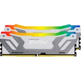 Kingston 48 GB DDR5-8400 (2x 24 GB) Dual-Kit werkgeheugen Zilver/wit, KF584CU40RWAK2-48, Renegade RGB, XMP 3.0