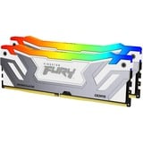 Kingston FURY 48 GB DDR5-8400 (2x 24 GB) Dual-Kit werkgeheugen Zilver/wit, KF584CU40RWAK2-48, Renegade RGB, XMP 3.0