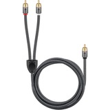 goobay Plus Cinch Y-kabel Zwart/zilver, 2 meter
