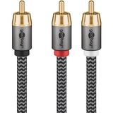 goobay Plus Cinch Y-kabel Zwart/zilver, 2 meter
