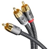 goobay Plus Cinch Y-kabel Zwart/zilver, 2 meter