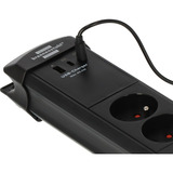 Brennenstuhl Premium-Line 4-voudige stekkerdoos met USB stekkerdoos Zwart, 4x stekker, 1x USB-A, 2x USB-C
