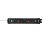 Brennenstuhl Premium-Line stekkerdoos met USB 4-voudig stekkerdoos Zwart