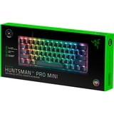 Razer Huntsman V3 Pro mini, gaming toetsenbord Zwart, US lay-out, Razer Analog Optical, 60%, Razer Analog Optical v2, RGB leds, Doubleshot PBT