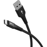goobay Supersoft USB-C naar USB-A 2.0 kabel Zwart, 1 meter
