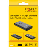 DeLOCK  externe behuizing Grijs/zwart