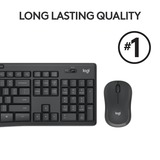 Logitech MK295 Silent Wireless Keyboard and Mouse Combo, desktopset Zwart, US-International