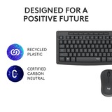 Logitech MK295 Silent Wireless Keyboard and Mouse Combo, desktopset Zwart, US-International