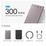 Plaud Note dicteerapparaat Zilver, 64 GB, Bluetooth (BLE 5.2), Wi-Fi (2.4GHz)