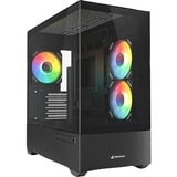 Sharkoon MK6 RGB mini tower behuizing Zwart | 2x USB-A | 1x USB-C | RGB | Tempered Glass